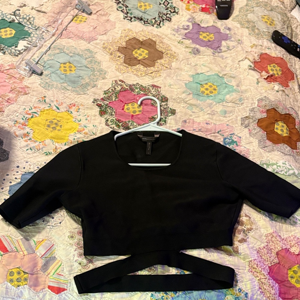 BCBG Black Women's Crop Top